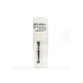STRONG BONG Portable Travel Bong with Built-In Herb Grinder with Borosilicate Glass Shooter 18.8mm| Pocket-Friendly Size 6 Inch |2-in-1 Smoking Water Pipe + Crusher - Clear on itshemp.in