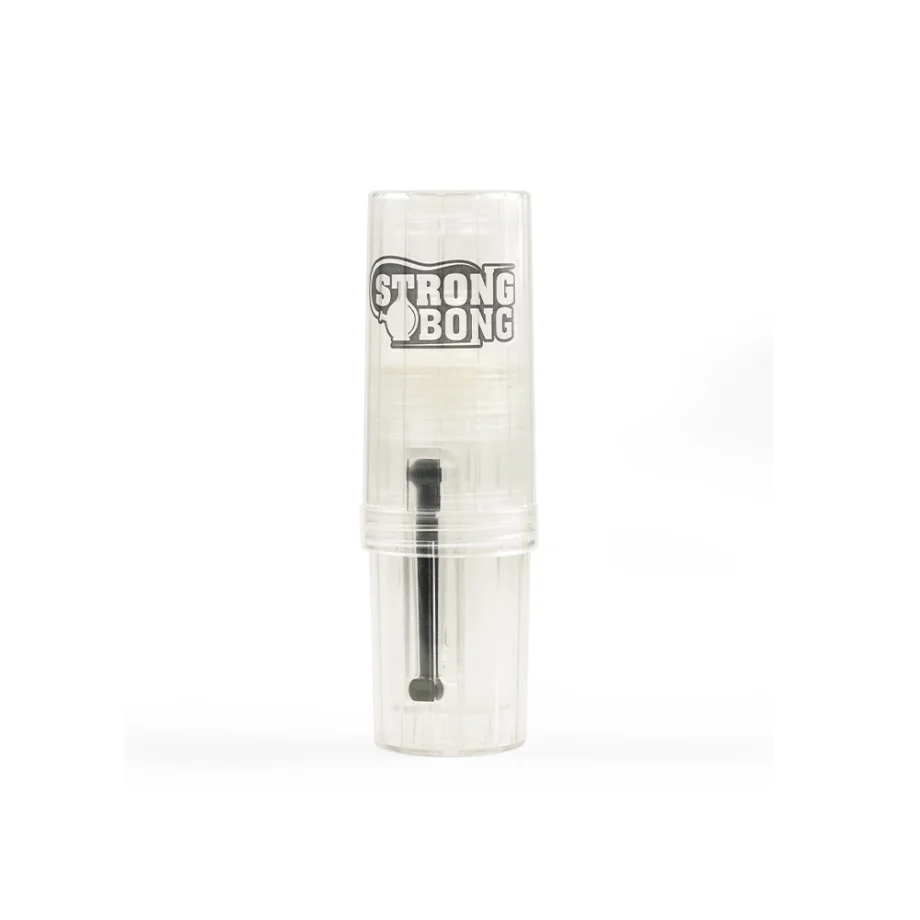 STRONG BONG Portable Travel Bong with Built-In Herb Grinder with Borosilicate Glass Shooter 18.8mm| Pocket-Friendly Size 6 Inch |2-in-1 Smoking Water Pipe + Crusher - Clear on itshemp.in