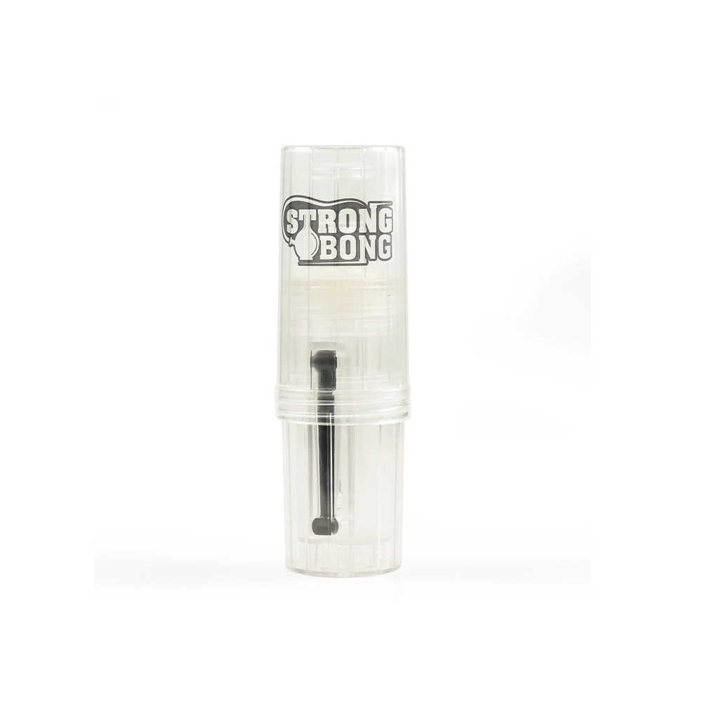 STRONG BONG Portable Travel Bong with Built-In Herb Grinder with Borosilicate Glass Shooter 18.8mm| Pocket-Friendly Size 6 Inch |2-in-1 Smoking Water Pipe + Crusher - Clear on itshemp.in