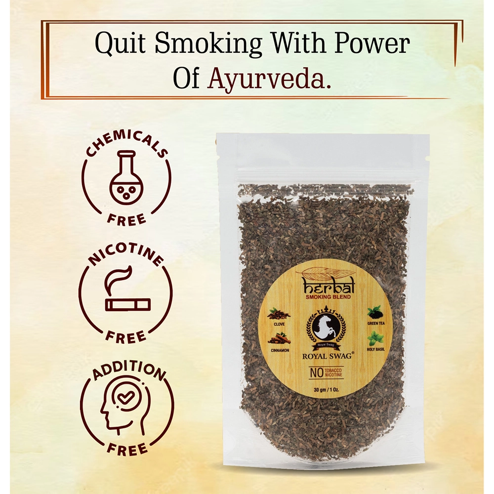 Royal Swag Ayurvedic & Herbal Smoking Mixture Blend (100 gram) 100% Tobacco-free and Nicotine-free on itshemp.in