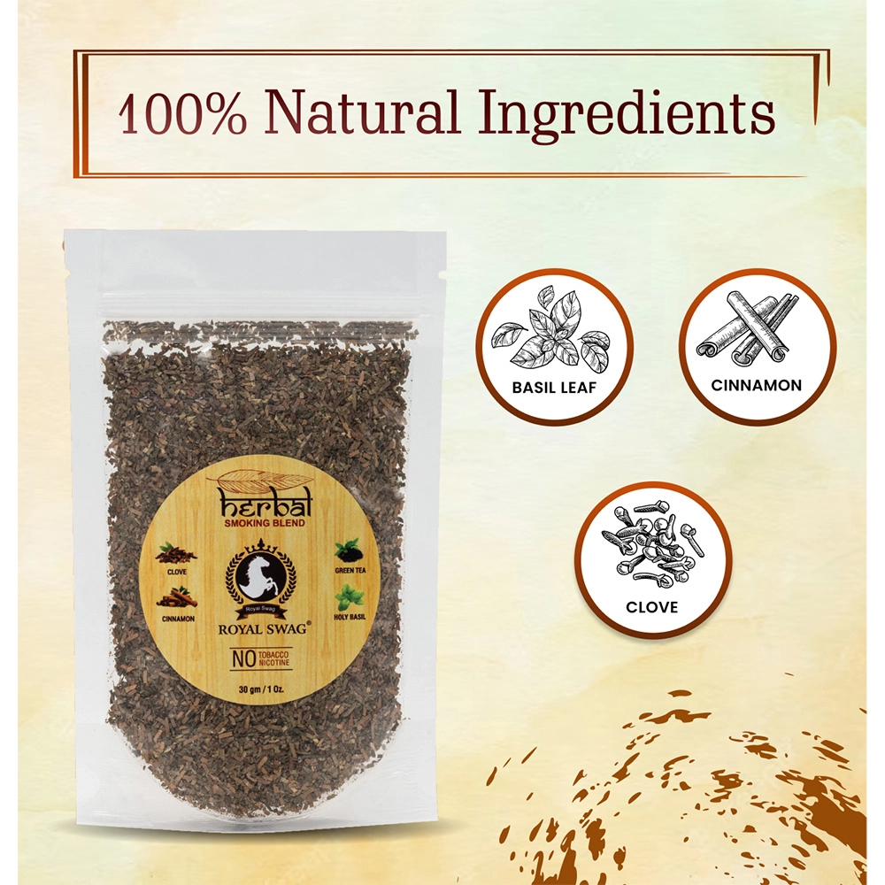 Royal Swag Ayurvedic & Herbal Smoking Mixture Blend (100 gram) 100% Tobacco-free and Nicotine-free on itshemp.in