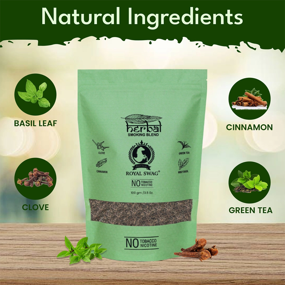 ROYAL SWAG Ayurvedic & Herbal Smoking Mixture Blend(100 gram) 100% Tobacco-free and Nicotine-free on itshemp.in