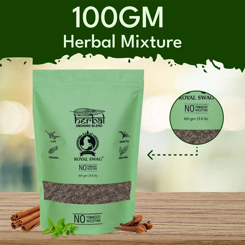 ROYAL SWAG Ayurvedic & Herbal Smoking Mixture Blend(100 gram) 100% Tobacco-free and Nicotine-free on itshemp.in