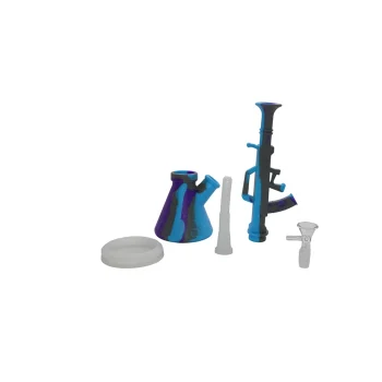 STRONG BONG 12 inch Gun-Shaped Silicon Bong Unbreakable & Detachable | Smoking Waterpipe (Purple, Blue & Grey)… on itshemp.in