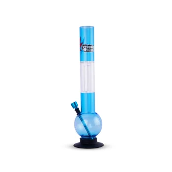 STRONG BONG Single Percolator Acrylic Bong with 16 inch and a Wide Mouth of 50mm| Smoking Waterpipe - Blue on itshemp.in
