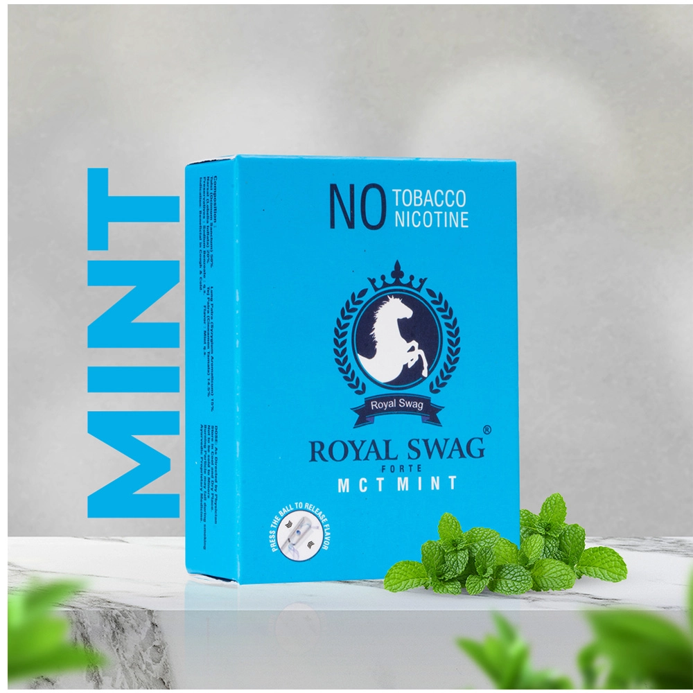 Royal Swag Herbal Cigarettes 100% Tobacco Free and Nicotine Free Mint Flavour (20 Sticks/Box) on itshemp.in