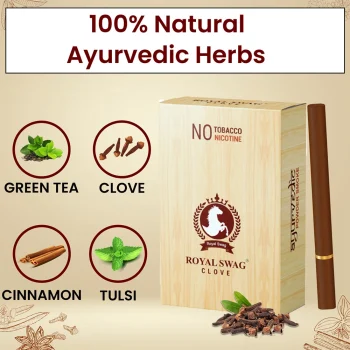 Royal Swag Herbal Cigarettes 100% Tobacco Free and Nicotine Free Clove Flavour (20 Sticks/Box) on itshemp.in
