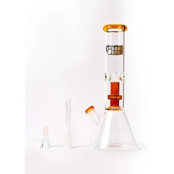 STRONG BONG Thick Glass Showerhead Percolator Beaker Bong | Size: 12" (30cm) |Wide Mouth | Diffuser Down stem | Smoking Waterpipe | Clear on itshemp.in