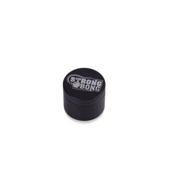 STRONG BONG Aluminium CNC Herb Grinder Black Anodised 50mm 4-Part Crusher on itshemp.in