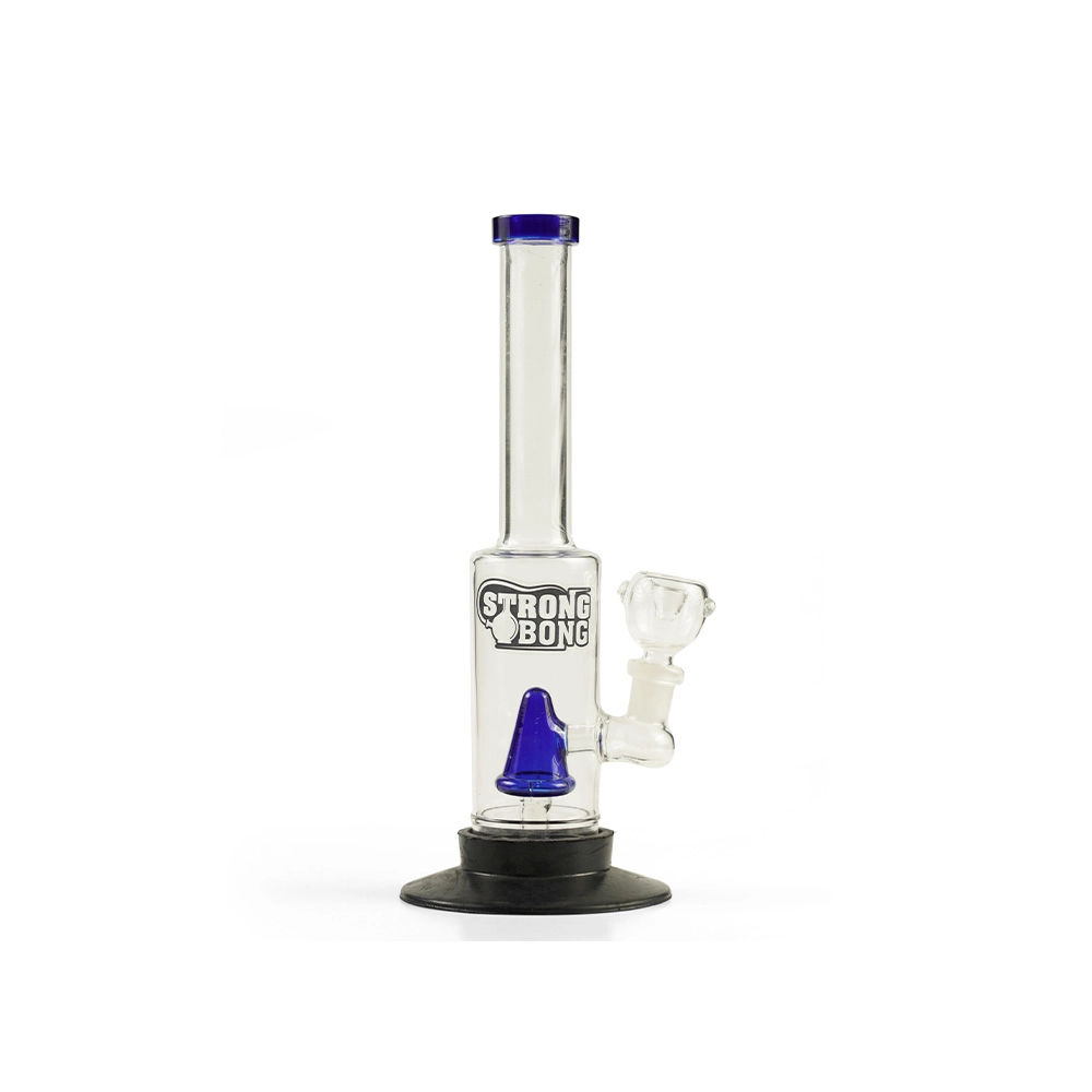 STRONG BONG 10 inch Thick Glass Percolator Bong with a Rubber Base| Smoking Waterpipe - Blue on itshemp.in