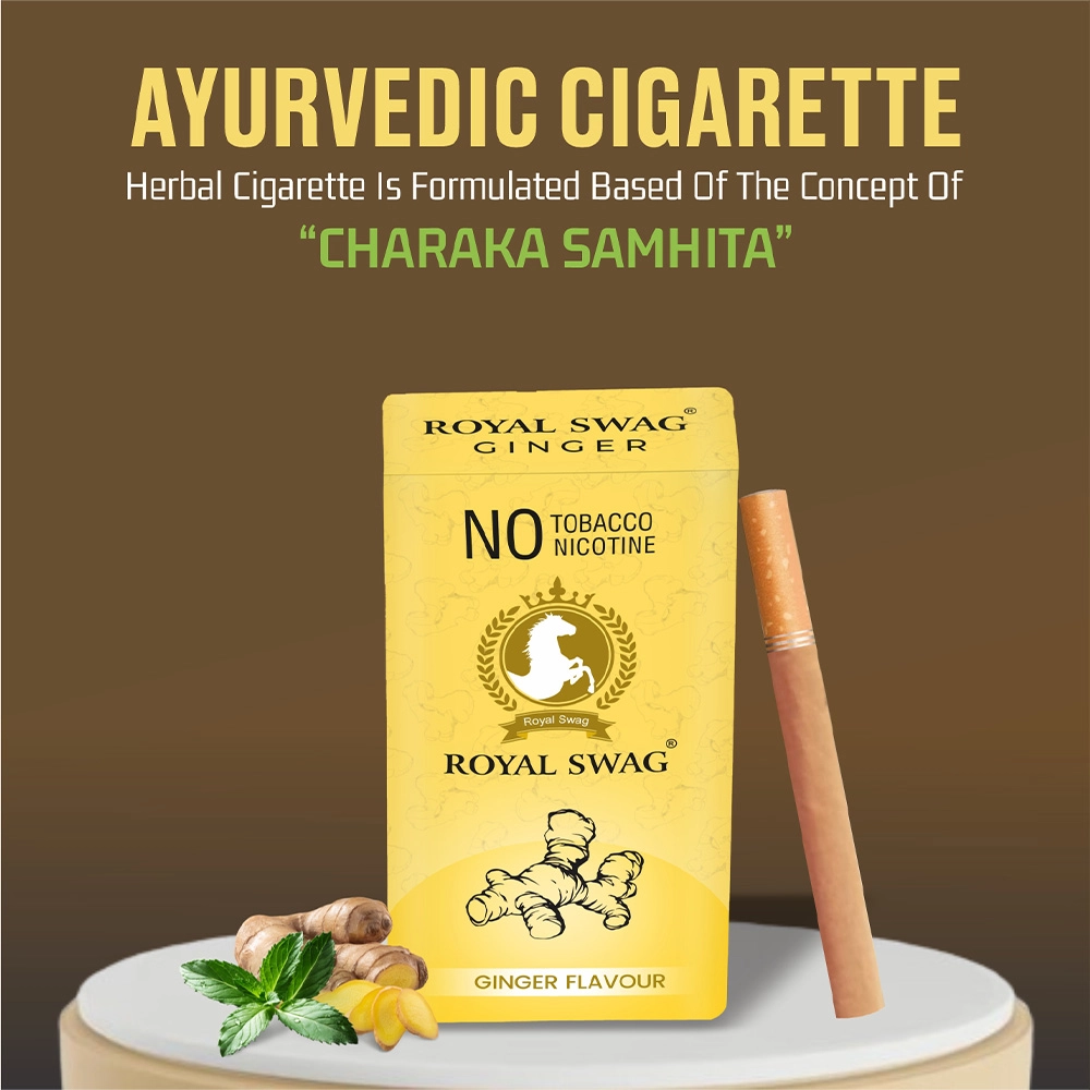 Herbal Cigarettes 100% Tobacco Free and Nicotine Free Ginger Flavour(10 Sticks/Box) on itshemp.in