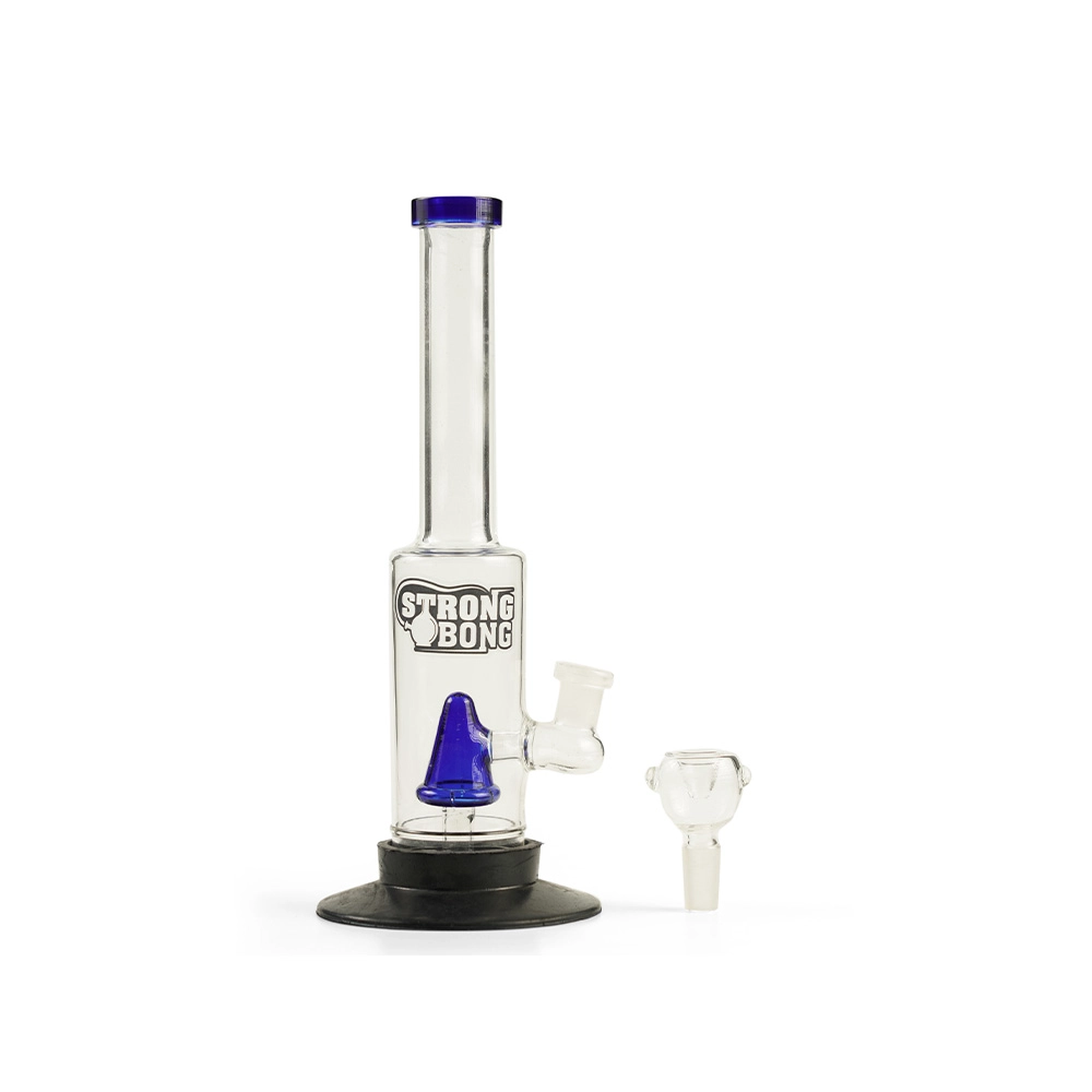 STRONG BONG 10 inch Thick Glass Percolator Bong with a Rubber Base| Smoking Waterpipe - Blue on itshemp.in