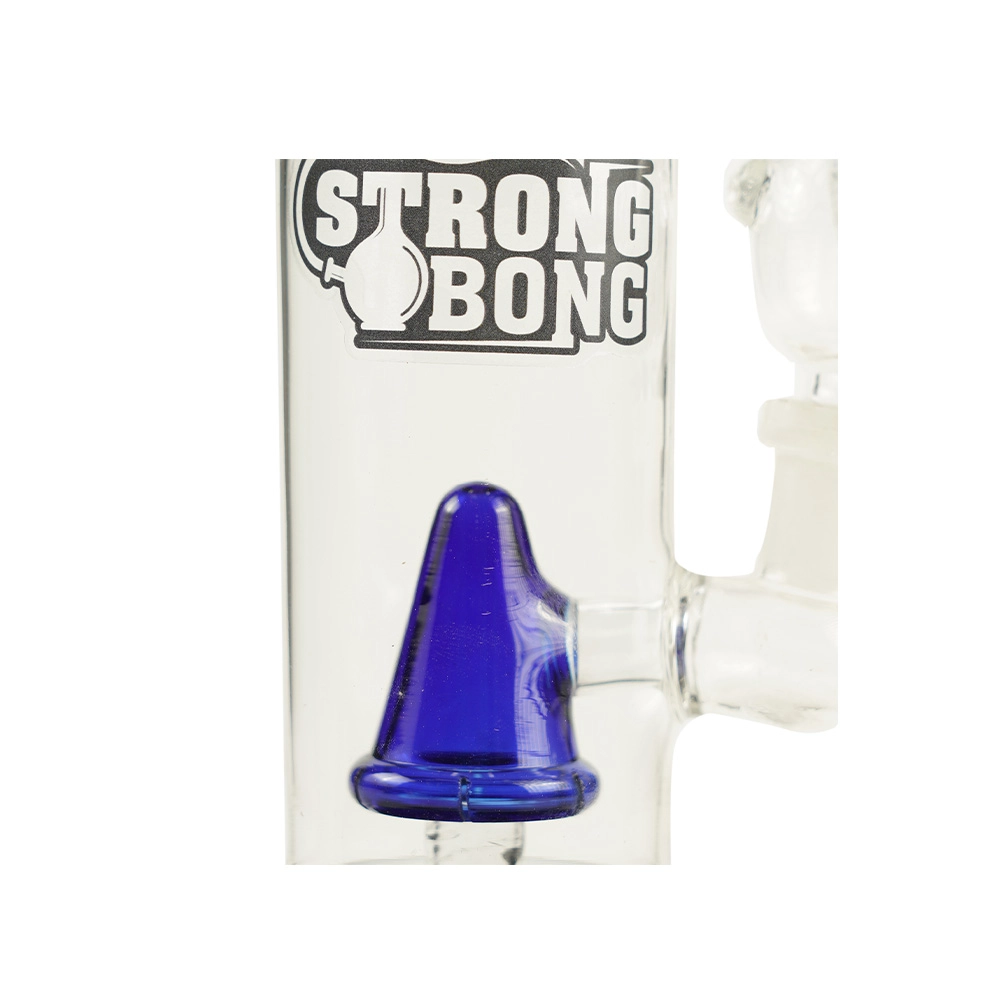 STRONG BONG 10 inch Thick Glass Percolator Bong with a Rubber Base| Smoking Waterpipe - Blue on itshemp.in