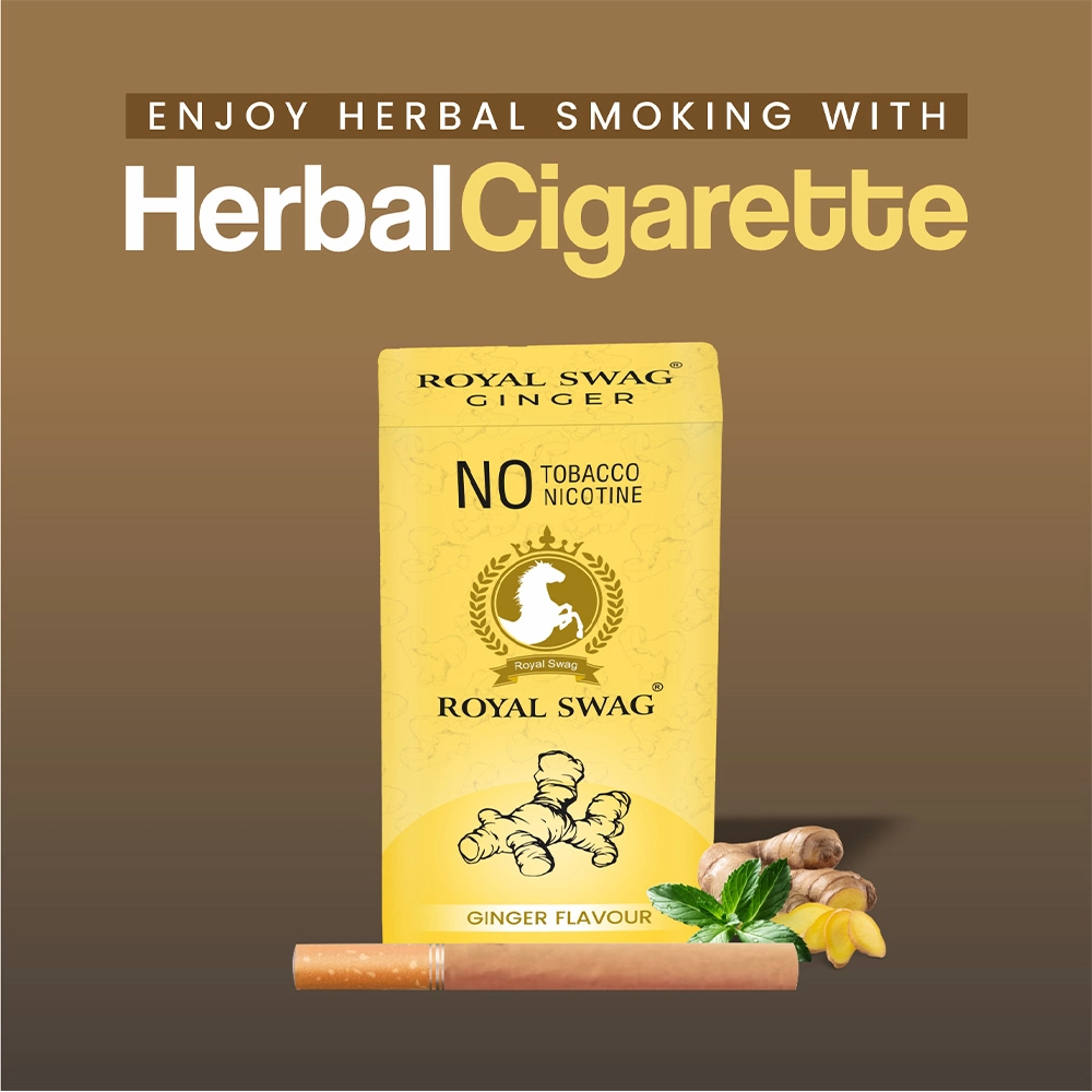 Herbal Cigarettes 100% Tobacco Free and Nicotine Free Ginger Flavour(10 Sticks/Box) on itshemp.in