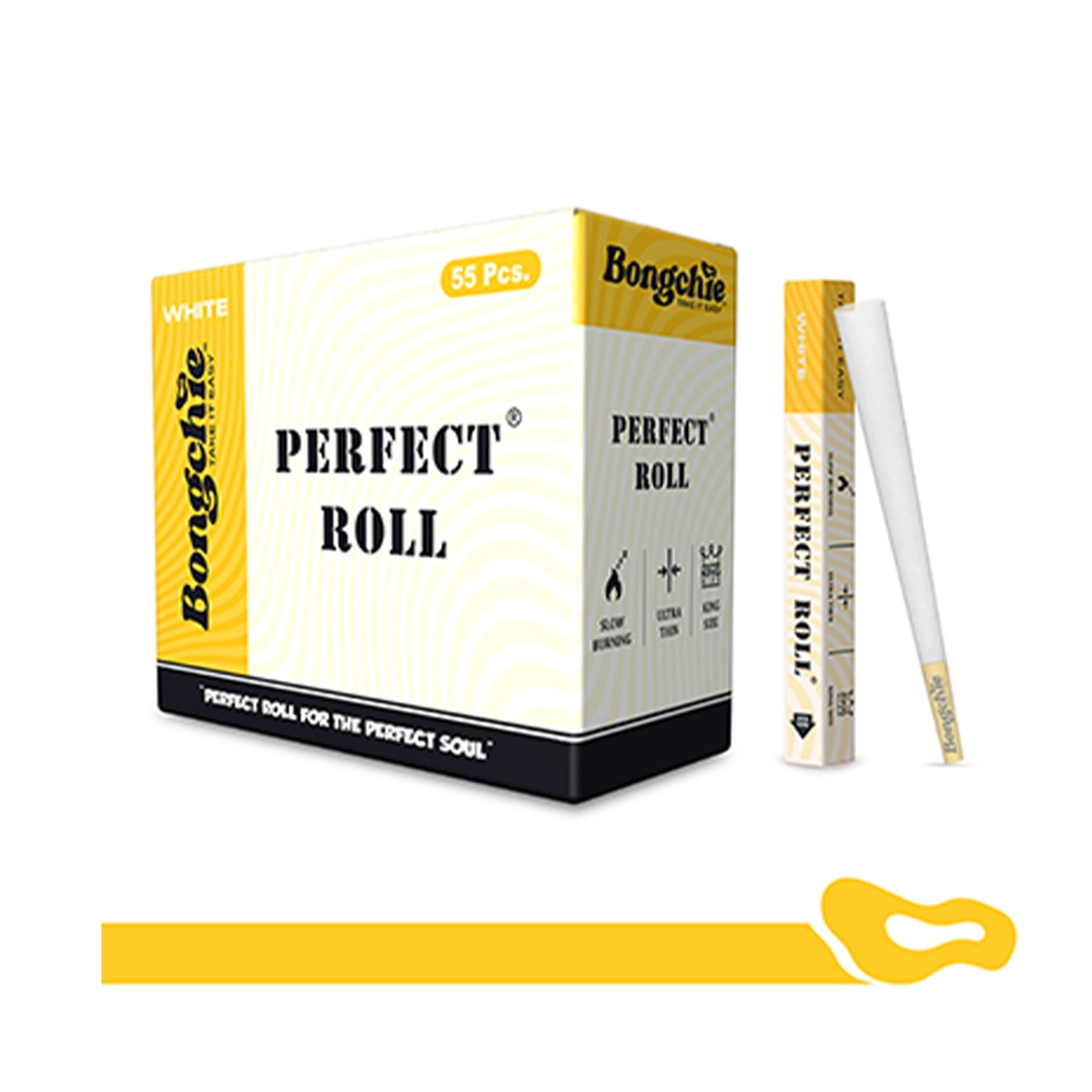 Bongchie Perfect Roll Pre-Rolled Cone Bleached (White) - Pack of 55 Cones - Image 4