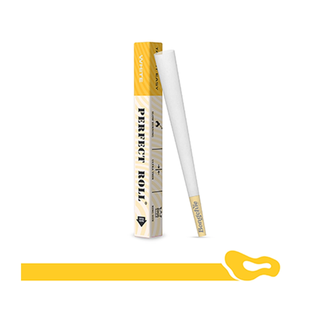 Bongchie Perfect Roll Pre-Rolled Cone Bleached (White) - Pack of 55 Cones - Image 2