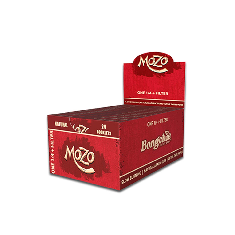 Bongchie Natural Unbleached Rolling Papers with Filters - Box of 24 Booklets, 53 Papers - Image 2