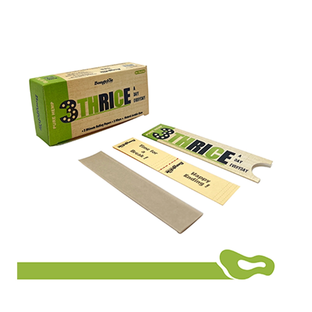Bongchie Thrice A Day Hemp Rolling Papers -King Size Slim (50 Packs) - Image 2
