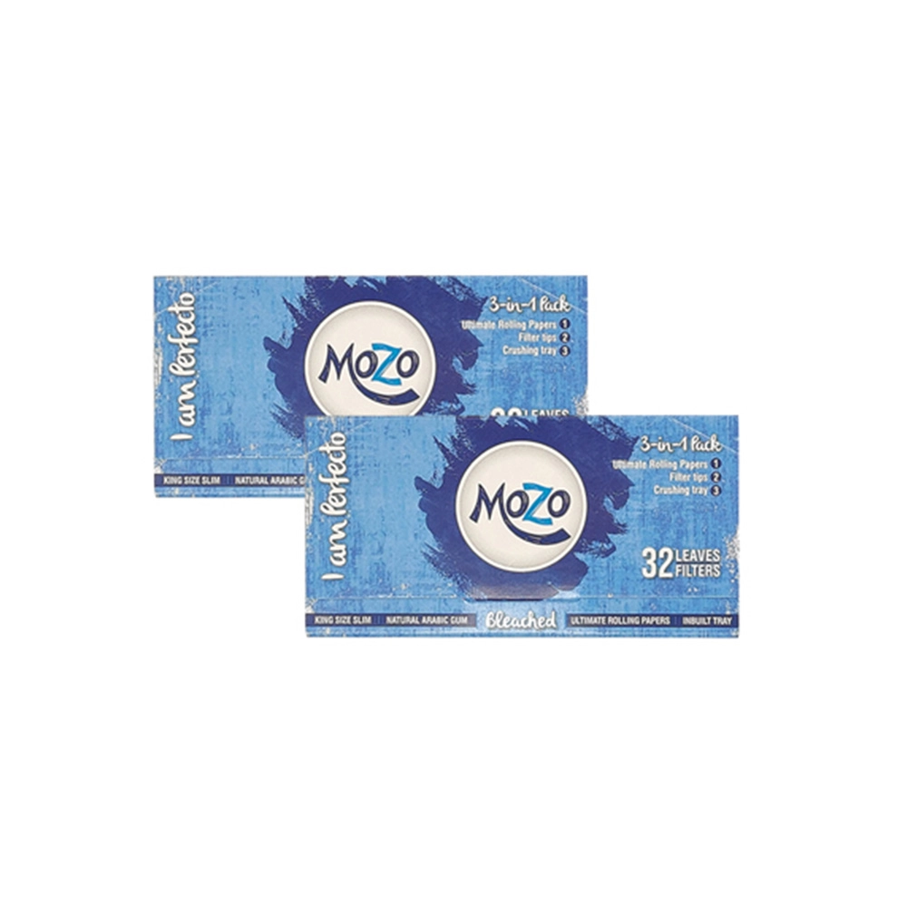 BC184054_1 Bongchie Mozo with Filter (White) 3-in-1 Rolling Solution, 64 Gummed Papers & Filters - Image 1