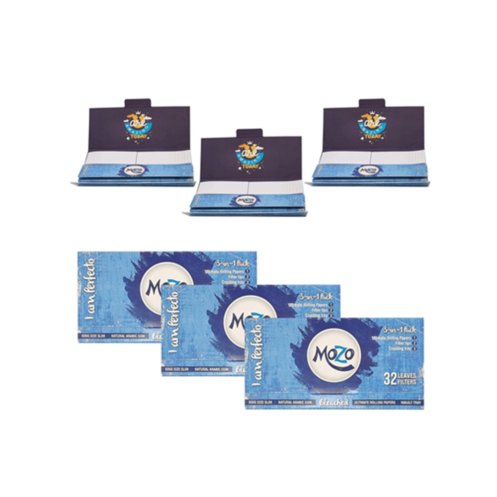 Bongchie Mozo Rolling Papers with Filters (Brown) - 6 Booklets of 32 Gummed Papers and Perforated Filters - Image 3