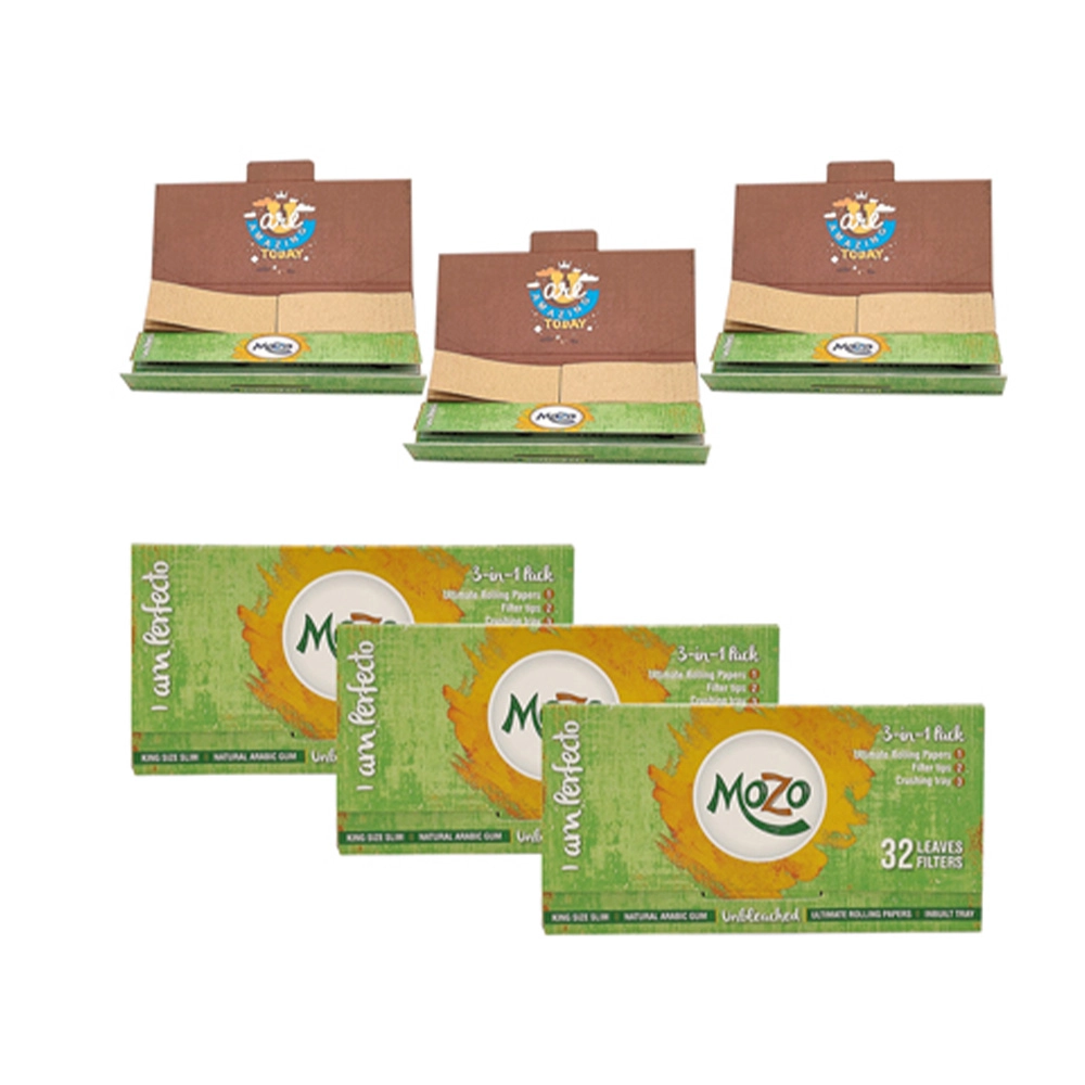 Bongchie Mozo with Filter (Brown) - 4 Booklets of 32 Gummed Papers & Filters - Image 3