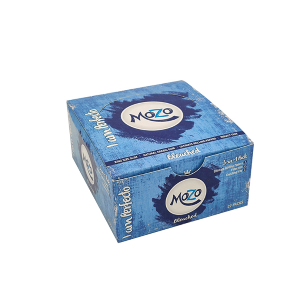 Bongchie Mozo with Filter (White) - 32 Gummed Papers, 32 Perforated Filters, Rolling Tray - Image 1
