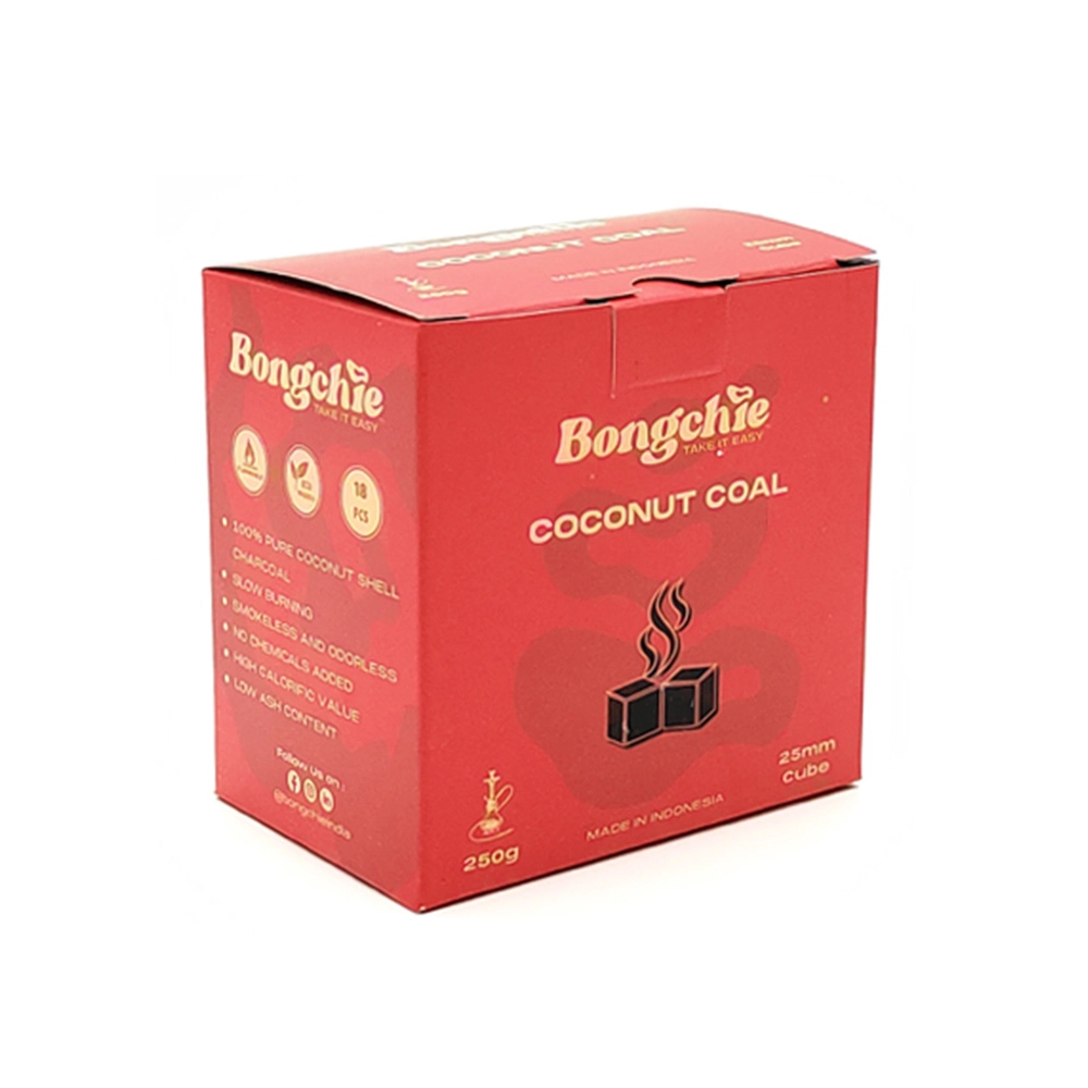 Bongchie All New Coconut Coal – 100% Pure Coconut Shell Charcoal,18 Cubes, 25mm x 25mm x 25mm - Image 2
