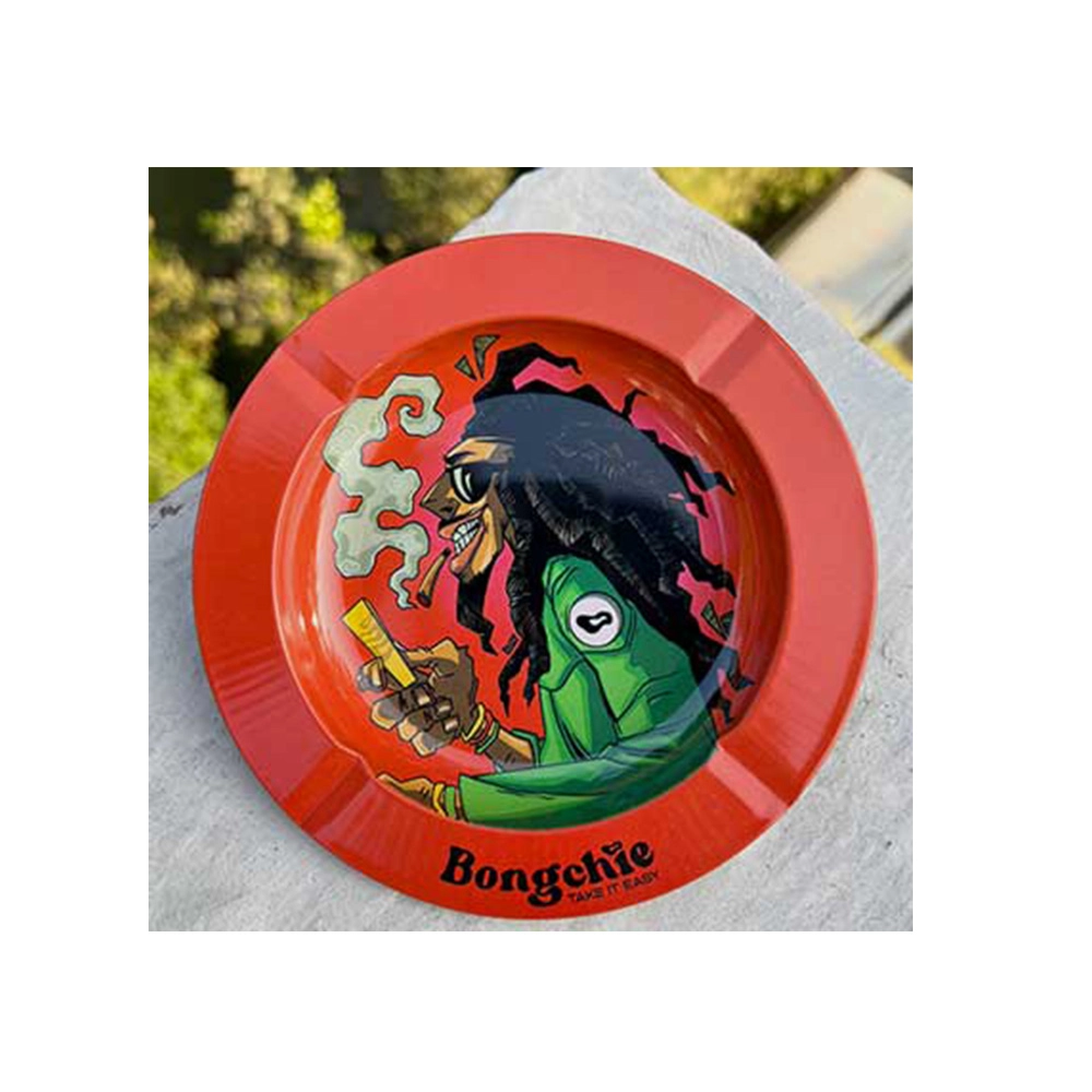 Bongchie Metal Ashtray - Funky Round Tin Printed Ashtray for Indoor & Outdoor Use - Image 2