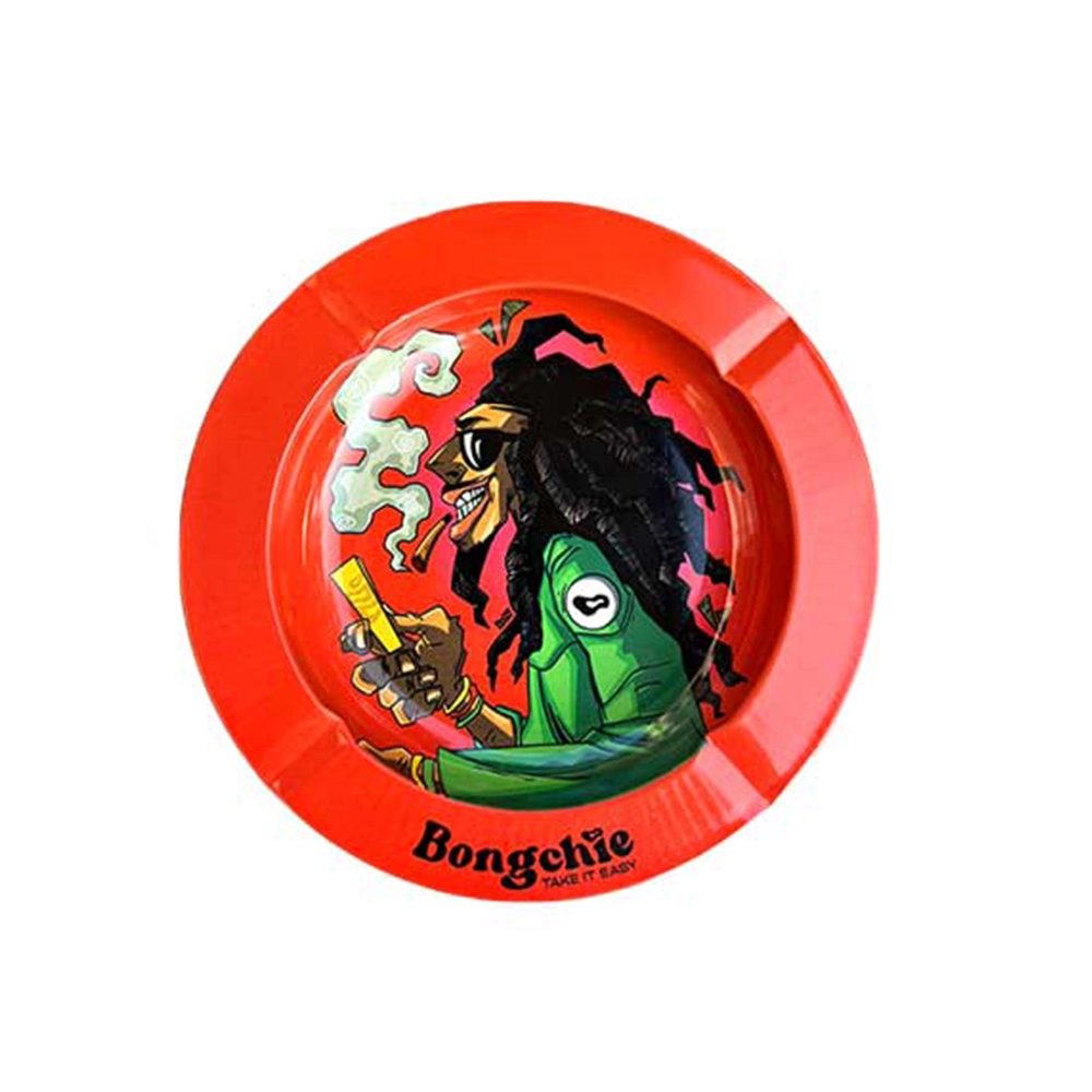 Bongchie Metal Ashtray - Funky Round Tin Printed Ashtray for Indoor & Outdoor Use - Image 1