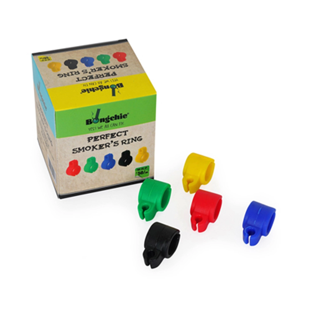 Bongchie Perfect Smoker’s Ring - Hands-Free Silicone Smoking Ring - 10 Pieces, 5 Colors - Lightweight & Durable - Universal Size - Image 2