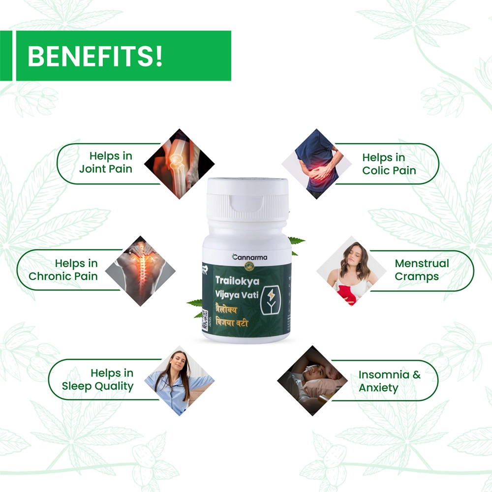Cannarma Ayurvedic Trailokya Vijaya Vati For Knee Pain & Joint Pain Relief - 30 Tablet on itshemp.in
