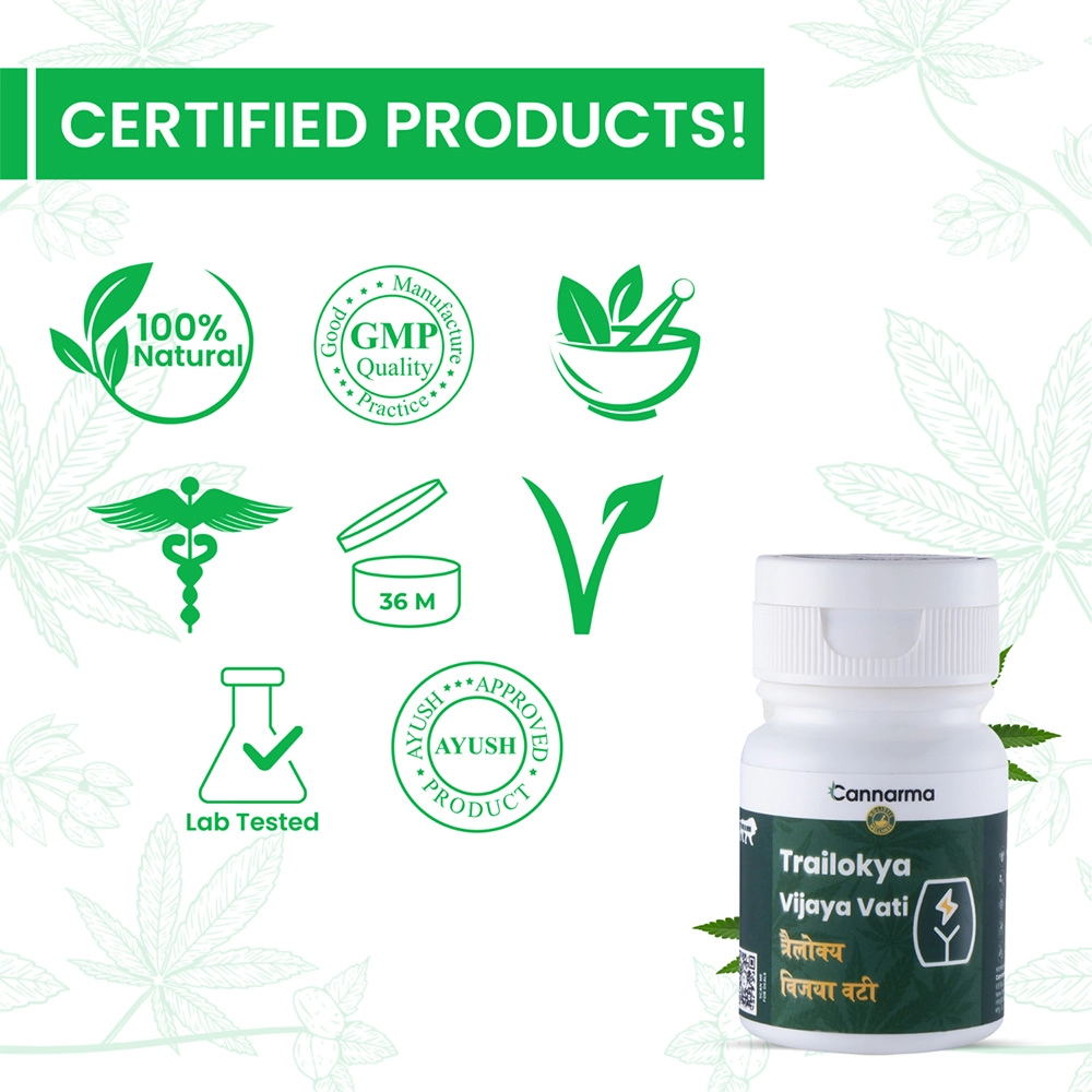 Cannarma Ayurvedic Trailokya Vijaya Vati For Knee Pain & Joint Pain Relief - 30 Tablet on itshemp.in