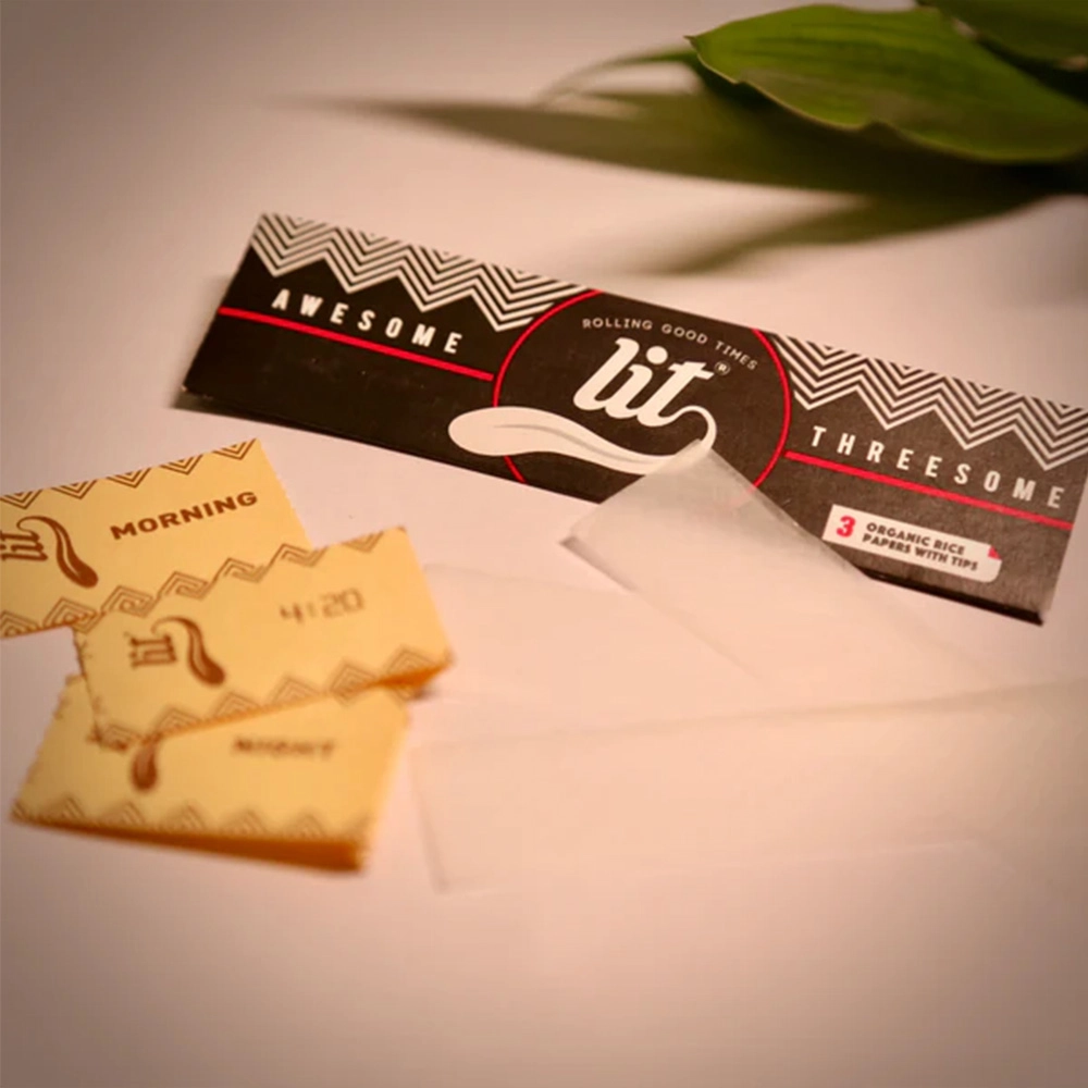LIT Rolling Paper King Size Awesome Threesome White Rice Smoking Paper on itshemp.in