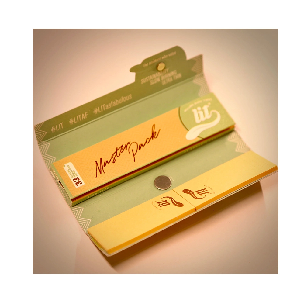 LT191012 LIT Pro Pack 33 Unbleached Rolling Papers, 33 Roaches, Attached LIT Tray on itshemp.in