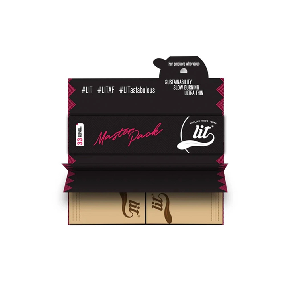 LIT Pro Pack 33 Rice Rolling Papers, 33 Roaches, Attached LIT Tray on itshemp.in