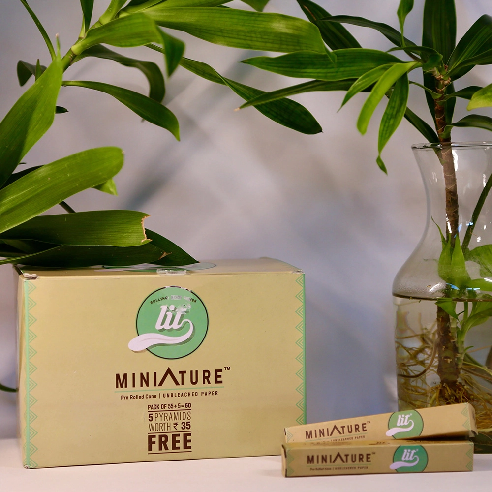 LIT Thins MINIATURES Brown and Pure Rice Rolling Papers Cone on itshemp.in on itshemp.in
