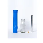 STRONG BONG Silicone Glass Bong - Blue, Height 14" (35cms), Detachable Glass Bottle 200ml, Smoking Waterpipe - Image 2