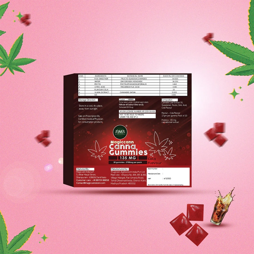 Magiccann Canna Gummies - Cannabis infused gummies - Extra Strong : 2700Mg (135mg Each Gummy) on itshemp.in