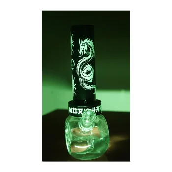 Elevate Glow in the Dark 3D Print Glass Bong on itshemp.in