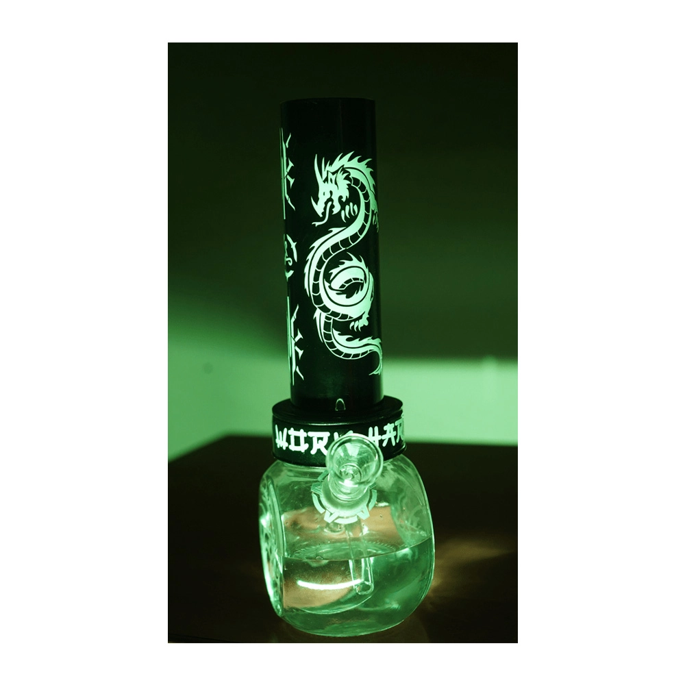 EL201003_1 Elevate Glow in the Dark 3D Print Glass Bong on itshemp.in