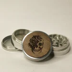 Leaf Glass Skull Rose Tattoo Grinder on itshemp.in