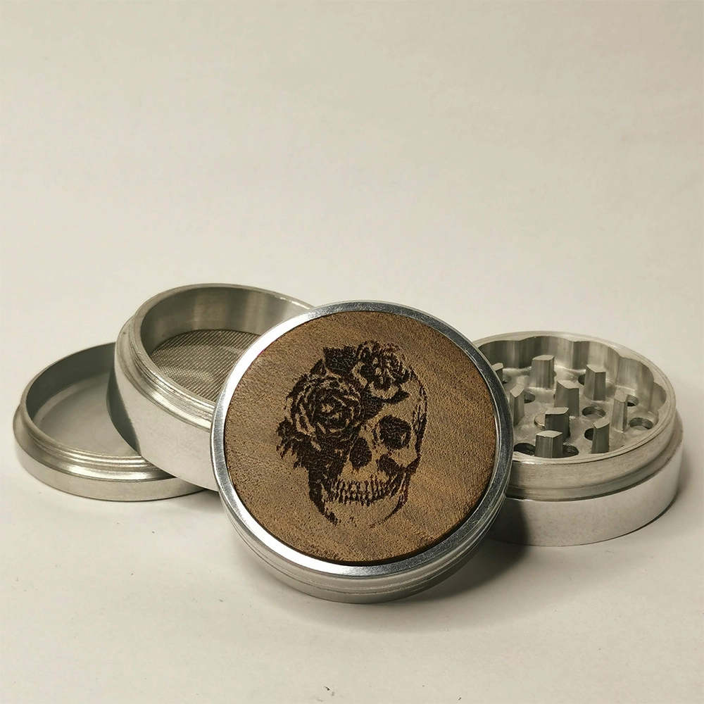 Leaf Glass Skull Rose Tattoo Grinder on itshemp.in