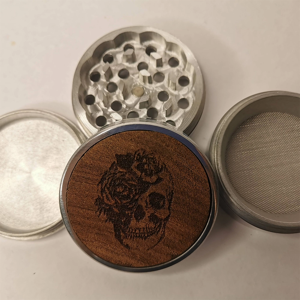 Leaf Glass Skull Rose Tattoo Grinder on itshemp.in