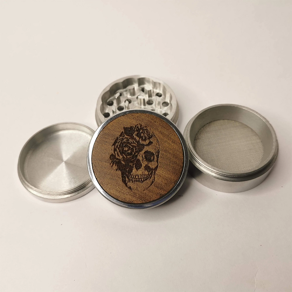 Leaf Glass Skull Rose Tattoo Grinder on itshemp.in