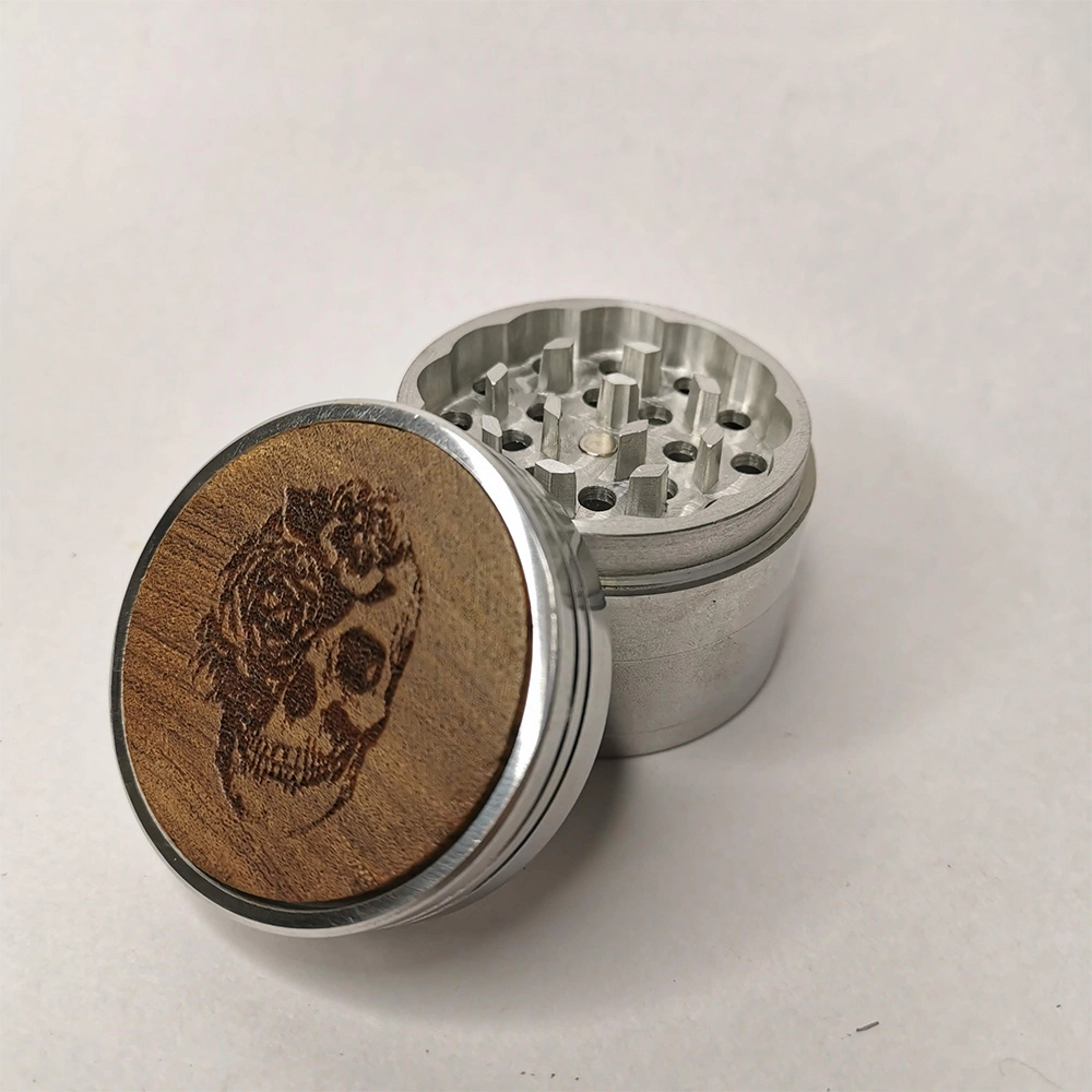 Leaf Glass Skull Rose Tattoo Grinder on itshemp.in