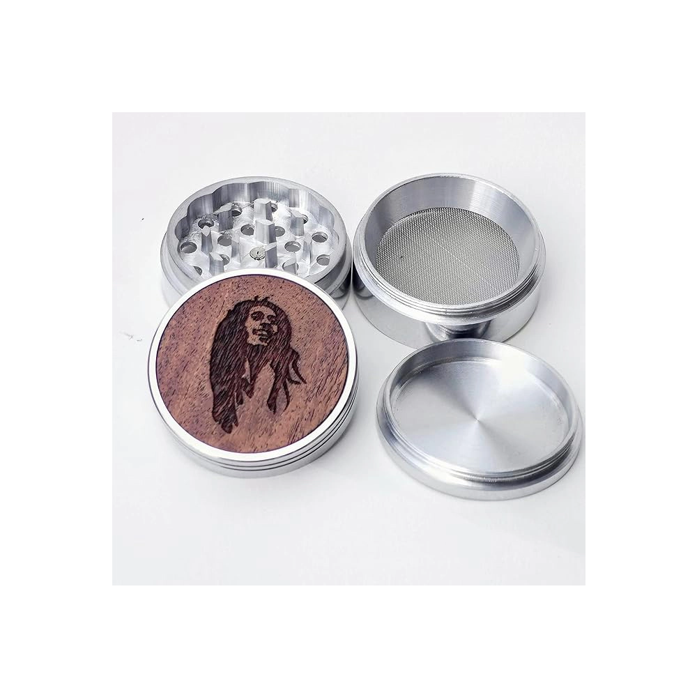 Leaf Glass Bob Marley Portrait Grinder on itshemp.in