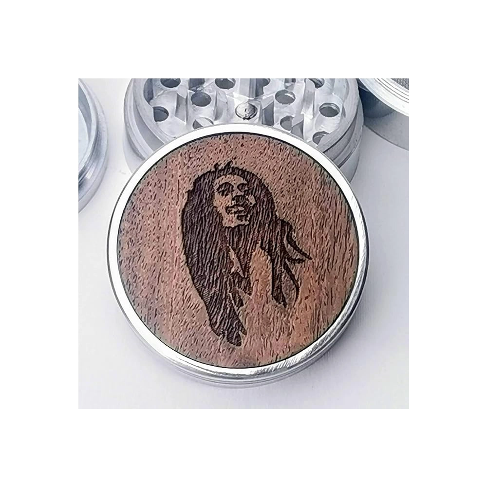 Leaf Glass Bob Marley Portrait Grinder on itshemp.in