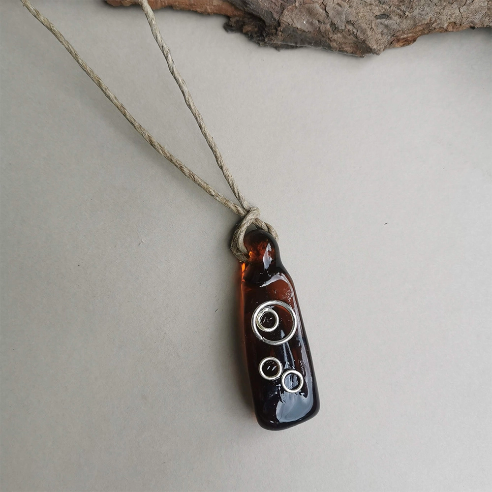 RH204015_2 Rustic Horse Earth Series Necklace - Earth Charm Amber on itshemp.in