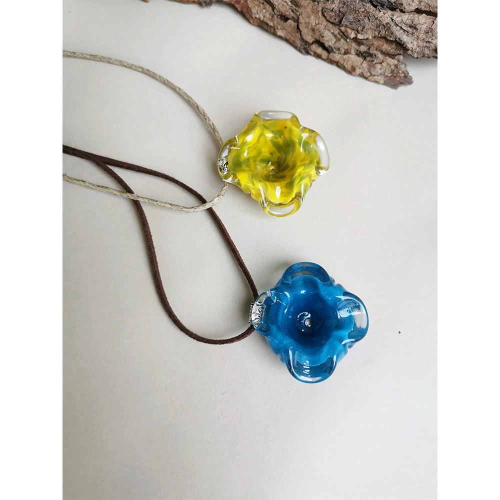 Rustic Horse Flower Series Necklace - Yellow Abstract on itshemp.in