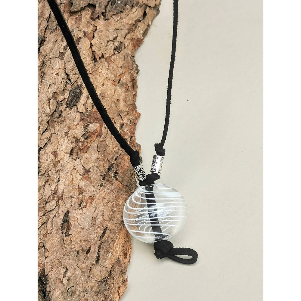 Rustic Horse Spirit Echo Bead White art Necklace on itshemp.in